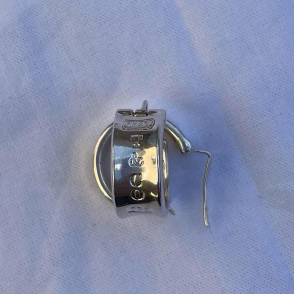 Vintage 1997 Tiffany & Co 1837 925 Sterling Silver Huggie Hoop Earrings - Picture 8 of 14